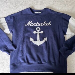 Altar'd State Navy and White Anchor Sweatshirt